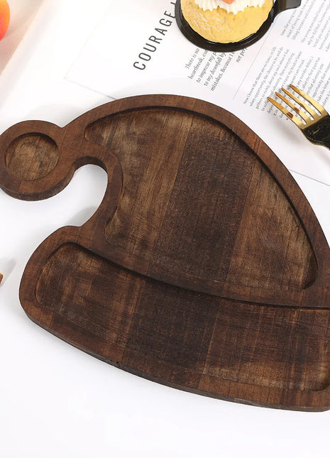Simpatico vassoio per stoviglie natalizie, piatto da frutta in legno per albero di Natale, piatto in legno per scomparto per torte e dessert - riparo82