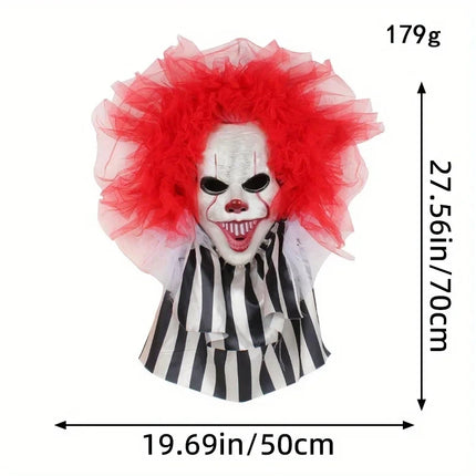 Halloween Terror Clown Wreath Door Wall Hanging Wreath Decoration Wall Hanging Ghost Festival Party Scene Decoration