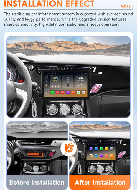 Snapdragon 8Core CarPlay Android Auto Car Radio For Citroen C3 DS3 2010-2016 Intelligent Screen 2Din autoradio SWC 4G BT DSP GPS - Riparo82