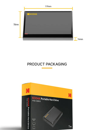 KODAK Disco rigido esterno HDD mobile da 2 TB 1 TB 2,5 pollici 5 Gbps ad alta velocità 5400 giri/min 120 MB/s 500 GB HDD da gioco portatile per PC desktop