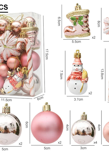 29/20 pezzi palline per albero di Natale ciondolo appeso bastoncino di zucchero pigna ornamento set decorazione della casa di Natale 2024 Navidad Capodanno - riparo82