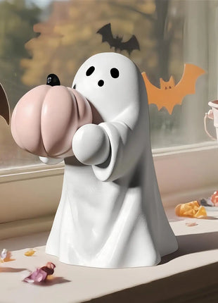 Halloween Cute Ghost Statue Creative  Crafts  Suitable For Party Scene   Home Living Room Bedroom Office Desktop Decoration ﻿ - Riparo82