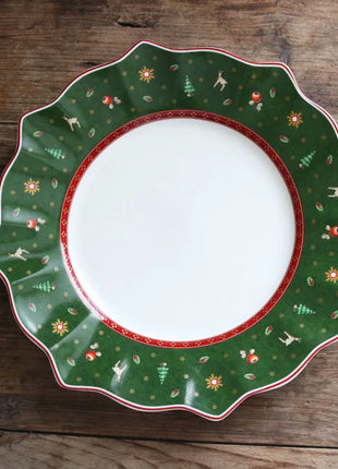 Tesoro tedesco Porcellana dura Giocattolo natalizio Joy Piatto piano multi-angolo Tazza di Natale Piattino Ciotola Candeliere - riparo82