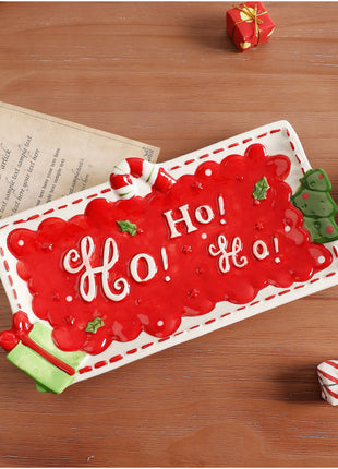 Piatto in ceramica di Babbo Natale dipinto a mano Vassoio decorativo regalo di Natale Piatto da dessert festivo Piatto da portata per biscotti carino - riparo82