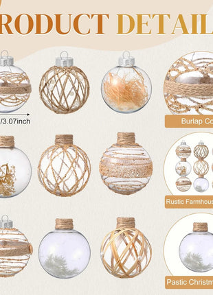 Ornamenti con palline di Natale in fattoria Decorazioni per l'albero di Natale Ornamenti pendenti di Natale Ghirlanda di tela per le vacanze di Natale Decorazioni per feste Boho - riparo82