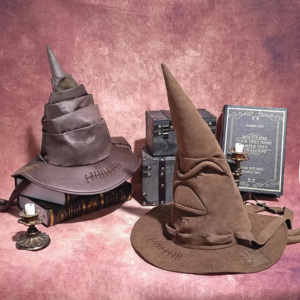 Anime Movies Witch Wizard Hat Potters Sorting Hat Leather Halloween Party Props Dress Up Hat Men Cosplay Costume Accessories