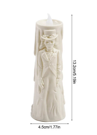 Halloween Horror Ghost Bride Groom LED Candle Electronic Light Halloween Skeleton Lamp Party Decoration Flameless Night Lights - Riparo82
