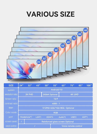 Large Screen Tv Televisions Oled Led Tv 100" 85" 75" 70 Inch Smart Tv Television - Riparo82