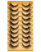 10 Pairs Faux Mink Eyelashes Handmade Natural False Eyelashes Soft Cross Messy Eye 3D Curly Eyelashes Extension Makeup Tools - Riparo82