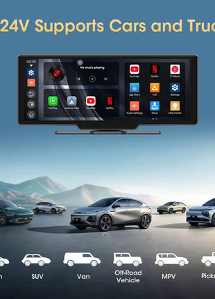 10.26" Wireless Carplay Android Auto Screen Car Radio Multimedia Video Player Rearview Camera Automotive Accessories 5G WIFI FM - Riparo82