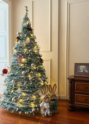 1.5/1.8/2.1M Pieghevole Albero Di Natale Atmosfera Domestica Decorazioni Di Natale Con PVC Floccato Centro Commerciale Ornamento Regali di Capodanno