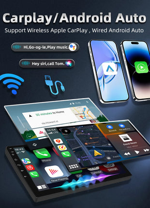 Hikity Wireless CarPlay Android Auto Car Radio For Toyota RAV4 2001-2006 BT Multimedia Player GPS WiFi Head Unit 2din autoradio - Riparo82