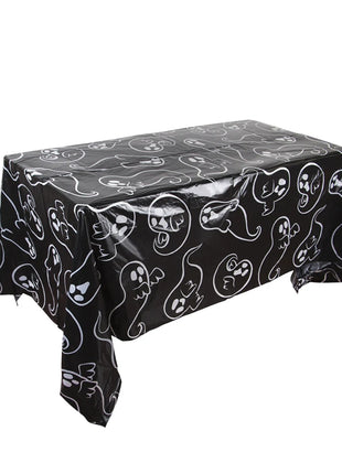 Halloween Decoration Tablecloth,Disposable Pumpkin Spider Web Bat Plastic Table Cover,Halloween Party Home Table Decor - Riparo82