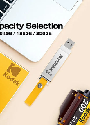 KODAK USB 3.1 Metal USB Flash Drive 64GB 128GB 256GB Pen Drive personalità creativa Car Music Gift PenDrive USB ad alta velocità