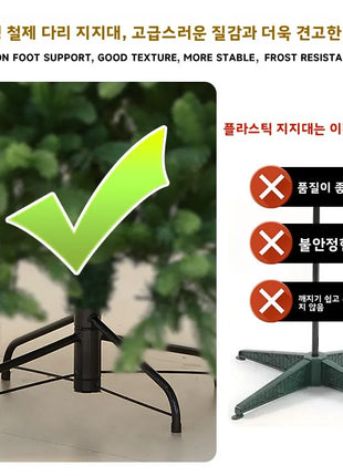 1.5M-2.25M Albero di Natale Allungabile PVC Floccato Albero di Natale Premium Denso Pino Artificiale Salvaspazio Pieghevole Ornamenti natalizi