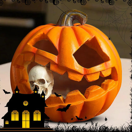 Halloween Pumpkin Lamp Pumpkin Skeleton Lights Halloween Sculpture Ornament Decoration Garden Outdoor Indoor Party Home Decor