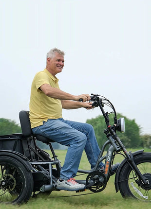 E-Trike 2400W Motor 48V30AH Removable Battery Electric Tricycle Support Reversing Function 20*4Inch Fat Tire Snow Electric Trike