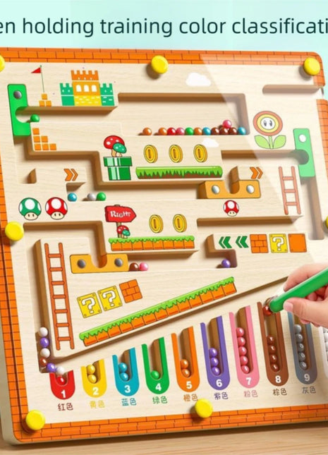 Giocattoli Montessori, labirinto magnetico di colori e numeri, giocattoli in legno per bambini dai 2 ai 8 anni, giocattoli per abilità motorie fini per ragazzi e ragazze - riparo82