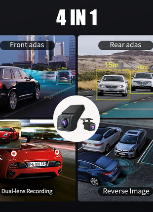 Double Recording Front And Rear Camera Full HD 170° Wide Angle Dash Cam for Android Multimedia ADAS Car DVR USB TF Card 32G 64G - Riparo82