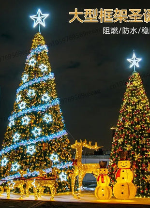 Grande albero di Natale illuminato per esterni 3/4/5/6/10 m cornice centro commerciale hotel decorazione natalizia quadrata