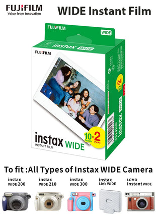 10-100 fogli Fujifilm Fuji Instax carta con bordo bianco a pellicola larga da 5 pollici per fotocamera istantanea Fuji 300/200/210/100/500AF carta fotografica