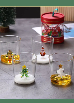 FOME Tazza di vetro creativa 1/2 pezzi Albero di Natale Caffè resistente al calore Tazza da latte Tè Tazza da caffè espresso Regali di Natale per ragazza - riparo82