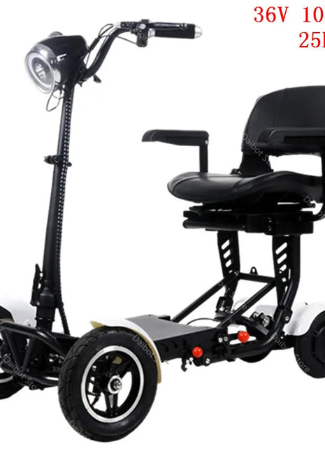 Foldable Mobility Scooter 4 Wheels For Old People Elderly Dual Motor 500W Folding Electric Scooter With Big Seat Blue Red White - Riparo82