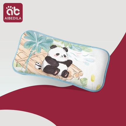 Children Sleeping Pillow For 0-6Y Kids Cartoon Panda Pillows Summer Breathable Cool Ice Silk Pillows Baby Bedding