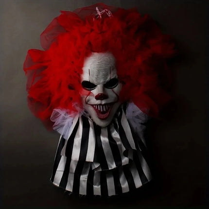 Halloween Terror Clown Wreath Door Wall Hanging Wreath Decoration Wall Hanging Ghost Festival Party Scene Decoration