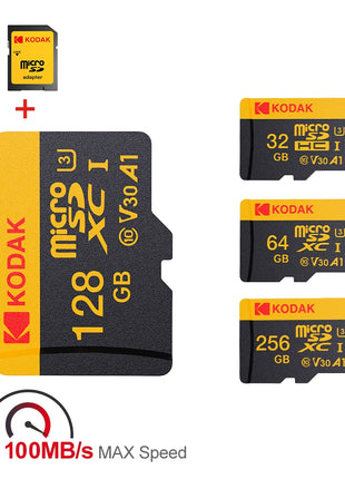 KODAK microsd 128 GB 32 GB 64 GB 256 GB A1 Micro SD Card SD TF Flash Card Scheda di memoria Classe 10 per telefono