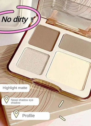 Oil control matte makeup four color palette waterproof contouring palette for students at a low price