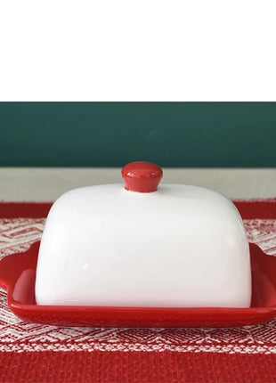 Piatto di burro di Natale Alce in ceramica Babbo Natale Dolci Torta Dessert Piatto Piatti di burro Vassoio di cibo di Natale Vassoio di formaggio Stoviglie - riparo82