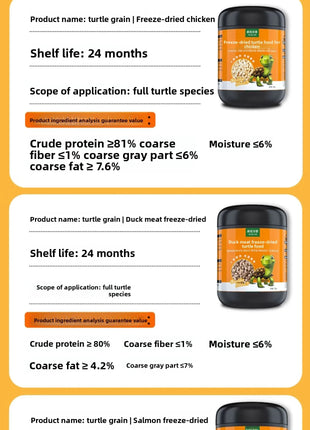 FKSC Turtle Food Mix - Freeze-Dried Shrimp/Mealworm/Fish & Chicken - Protein Rich Treat for Red-Ear Sliders & Aquatic Turtles - Riparo82