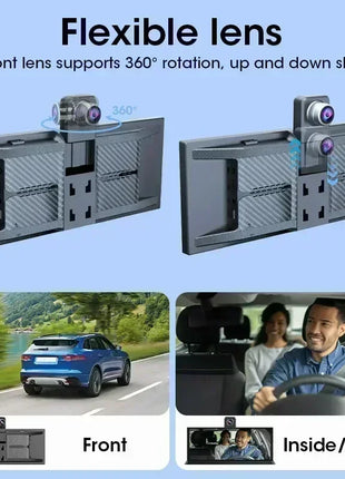 11.3 inch 4K Car DVR Wireless Carplay Android Auto Upgrade 360° Rotating Camera Dash Cam Video Recorder GPS Navigation Dashboard - Riparo82