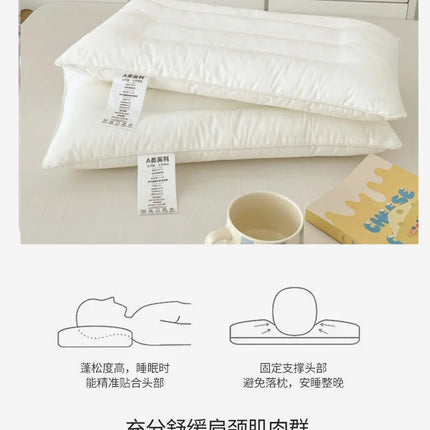 Soft Low Neck Pillow Help Sleep and Protect The Pillow Neck Household Soybean Fiber SPA Massage Pillow for Sleeping Almohada 이불