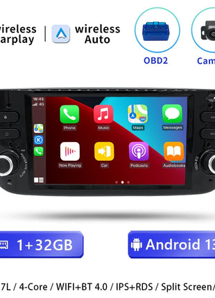 1 Din Android 14 Car Radio For Fiat/Linea/Punto evo 2012-2015 Multimedia Screen GPS Navigation Stereo Audio Head Unit Carplay 4G - Riparo82