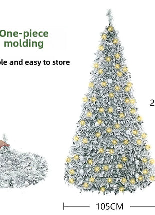 1.5/1.8/2.1M Pieghevole Albero Di Natale Atmosfera Domestica Decorazioni Di Natale Con PVC Floccato Centro Commerciale Ornamento Regali di Capodanno
