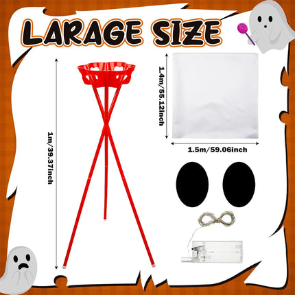 Halloween Decoration - Ghost/Candy Bowl Stand Lighting Large Witch Ghost/ Pot Trick Or Treat/ Candy Lighting Candy Stand Bucket