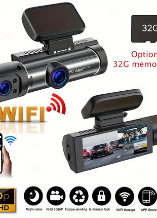 Dash Cam for Cars Dual Camera Front 1080P and Inside 720P with IR Night Vision, Loop Recording, and Wide Angle Lens - Riparo82