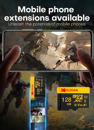 Scheda Micro SD Kodak Ultra oro nero 128 GB 32 GB 64 GB 256G Scheda di memoria TF Schede di memoria Flash Card per fotocamera del telefono + lettore di schede