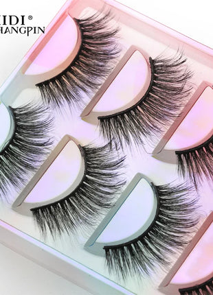 Faux Cils 3/5 Pairs False Eyelashes make up Natural Long Dramatic Halloween Eyeylash 3D Mink Lashes Tools Extension maquiagem - Riparo82