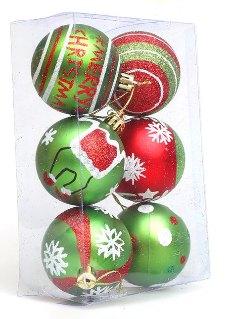 Palline di Natale Ornamento Palline di Natale pendenti scintillanti per la decorazione dell'albero Palline di caramelle per la festa natalizia al coperto della casa di Natale - riparo82