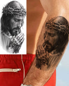 1 Sheet Full Arm Evil Witch Vampire Temporary Tattoos Sleeve Halloween Scary Skull Tatoo Waterproof Horrible Fake Tattoo Sticker - Riparo82