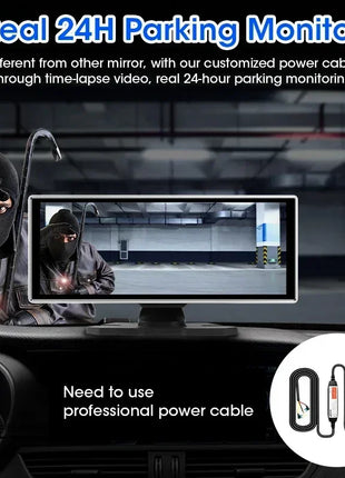 11.26 inch Dash Cam 4K Car DVR Wireless Carplay & Android Auto GPS Navigation Video Recorder Dashboard Dual Lens Wifi FM AUX - Riparo82