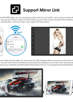 2G+32G 7 Inch Autoradio Carplay 1 Din Android Auto Car Radio GPS for Universal Stereo Multimedia Player Navigation Head Unit RDS - Riparo82