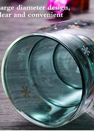 Tazza di Natale Tazza da tè Set di decorazioni regalo di Capodanno Albero di Natale Bicchieri Tazza Decorazione per feste Tazza da caffè Cartone animato Vetro carino - riparo82