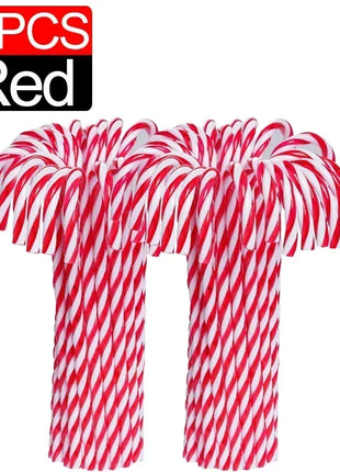 100/10 pezzi di bastoncini di zucchero di Natale ornamento di plastica albero di Natale appeso decorazione stampella intrecciata bastoncini di zucchero favore di partito al coperto - riparo82