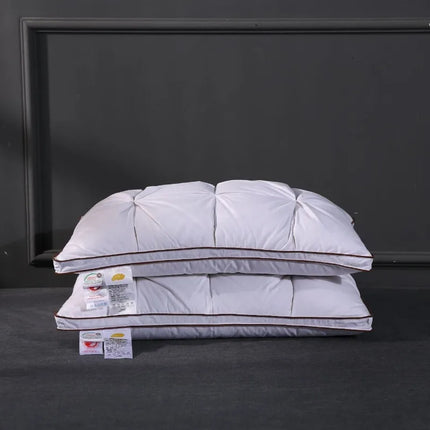 Soft Pillows White Goose Down Feather Pillows for Sleeping Neck Protection Bed Pillows with 100% Cotton Cover