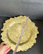 150/300pc Piatti caricabatterie rotondi Centrotavola Piatto di presentazione in plastica Set Decorazioni per la tavola Matrimoni Banchetti Natale - riparo82