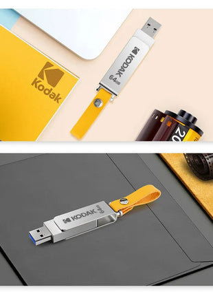 KODAK USB 3.1 Metal USB Flash Drive 64GB 128GB 256GB Pen Drive personalità creativa Car Music Gift PenDrive USB ad alta velocità
